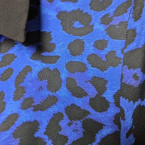 Scapa Lauren Perre Duchessa XS Royal Blue Black Animal Print Shirt NWT - Picture 8 of 16